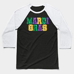 Happy Mardi Gras Carnival Fat Tuesday Fleur De Lis Men Women Baseball T-Shirt